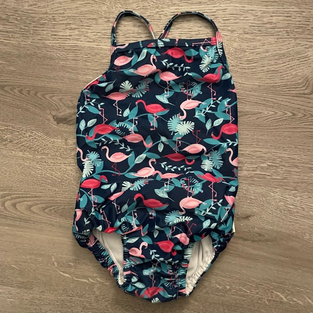 One piece baby bathing suit with diaper